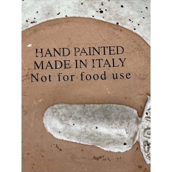 Hand Painted Terra Cotta Zodiac Leo Lion Wall Hanging Round Trinket Dish Italy - Picture 7 of 8